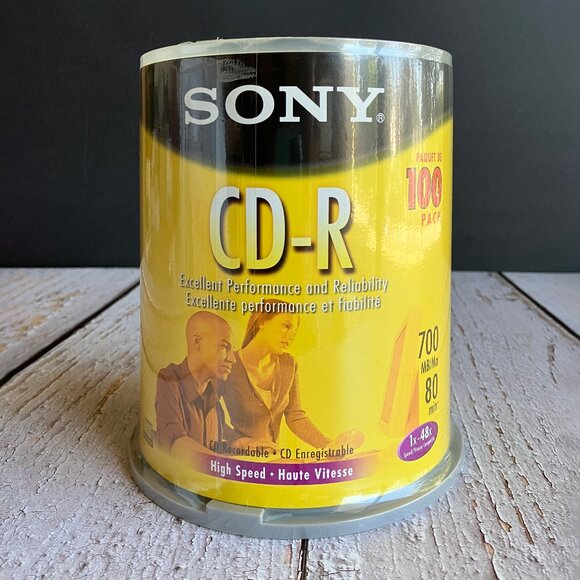 SONY Blank CD-R 700 MB 80 Min 1x - 48x High Speed 100 discs 💿 - Picture 1 of 4